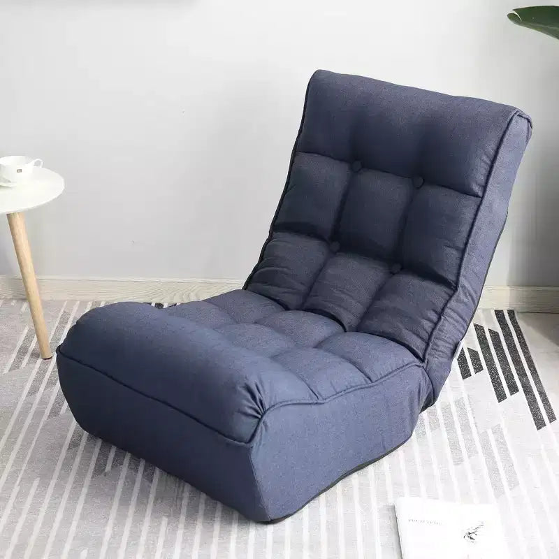 Okak Modern Tufted Floor Chair Foldable Comfy Sofa Chair, Bean Bag Chair Recliner with Adjustable Backfor Adults&Kids for Living Room, Navy
