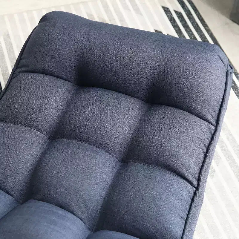 Okak Modern Tufted Floor Chair Foldable Comfy Sofa Chair, Bean Bag Chair Recliner with Adjustable Backfor Adults&Kids for Living Room, Navy