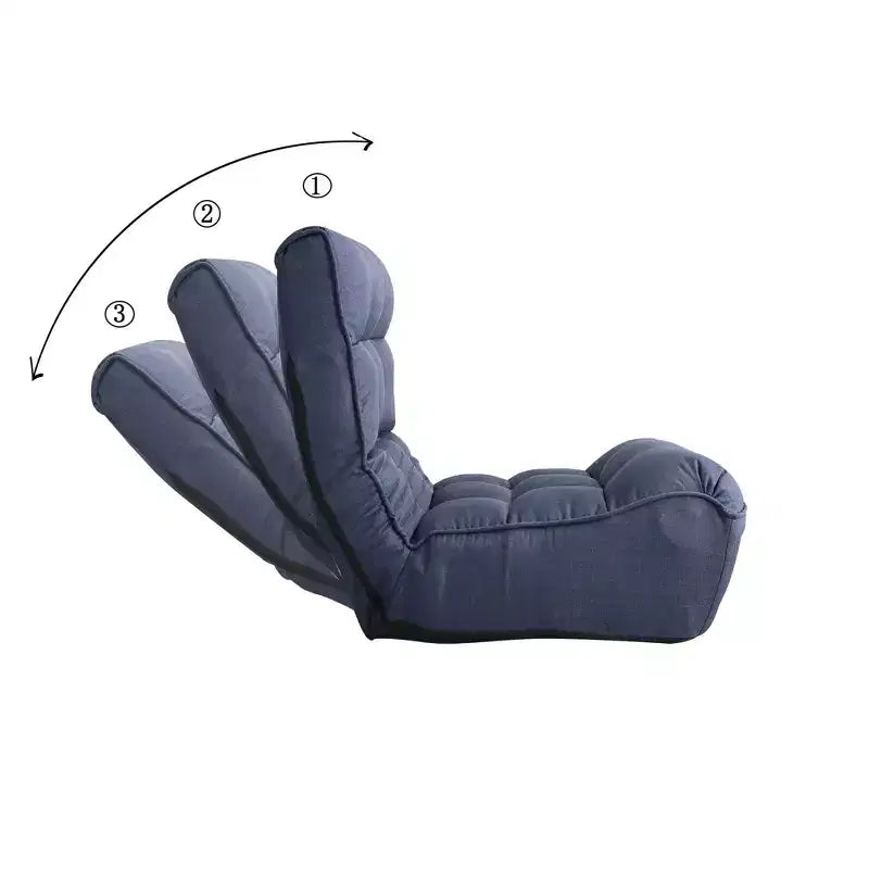Okak Modern Tufted Floor Chair Foldable Comfy Sofa Chair, Bean Bag Chair Recliner with Adjustable Backfor Adults&Kids for Living Room, Navy