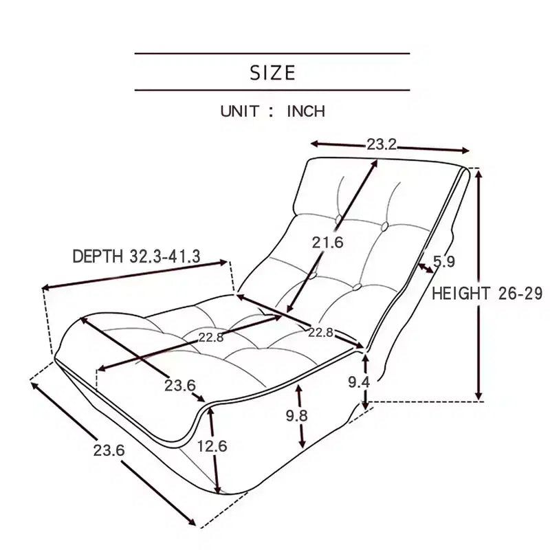 Okak Modern Tufted Floor Chair Foldable Comfy Sofa Chair, Bean Bag Chair Recliner with Adjustable Backfor Adults&Kids for Living Room, Navy