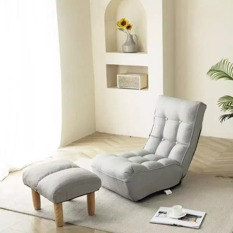 Okak Modern Tufted Floor Chair Foldable Comfy Sofa Chair, Bean Bag Chair Recliner with Adjustable Backfor Adults&Kids for Living Room, Navy