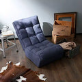 Okak Modern Tufted Floor Chair Foldable Comfy Sofa Chair, Bean Bag Chair Recliner with Adjustable Backfor Adults&Kids for Living Room, Navy