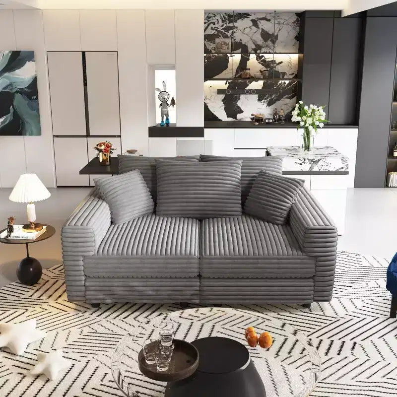 Modular Convertible Sectional Sofa, Deep Seat Couches with Soft Pillows, Modern Cloud Sofa for Living Room, Bedroom, or Apartment-Panipeachy