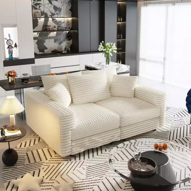 Modular Convertible Sectional Sofa, Deep Seat Couches with Soft Pillows, Modern Cloud Sofa for Living Room, Bedroom, or Apartment-Panipeachy