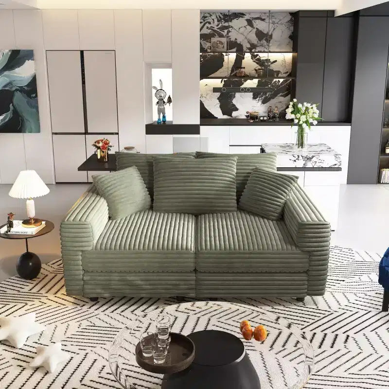 Modular Convertible Sectional Sofa, Deep Seat Couches with Soft Pillows, Modern Cloud Sofa for Living Room, Bedroom, or Apartment-Panipeachy