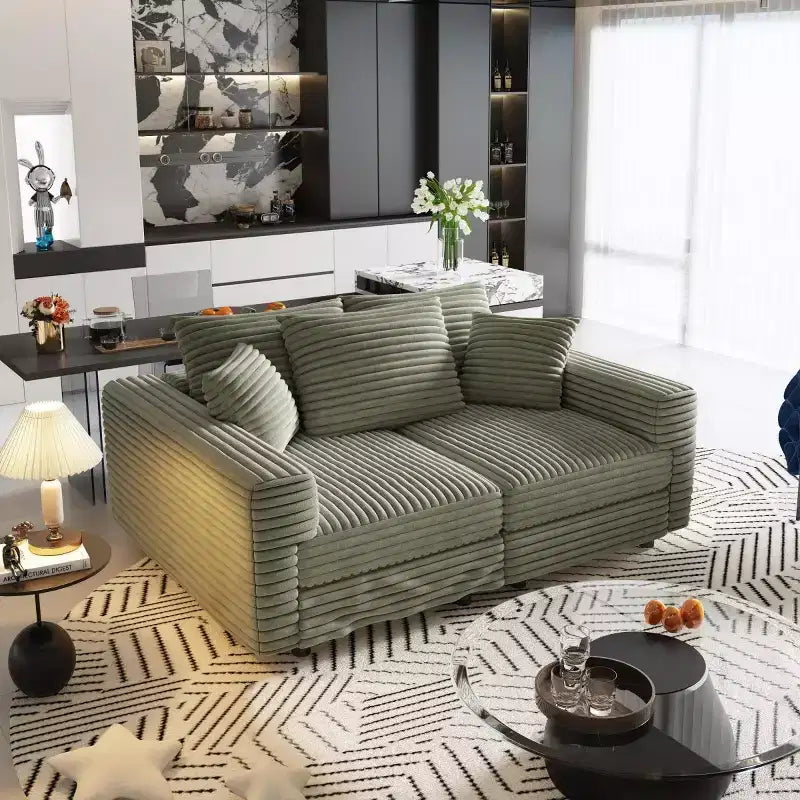 Modular Convertible Sectional Sofa, Deep Seat Couches with Soft Pillows, Modern Cloud Sofa for Living Room, Bedroom, or Apartment-Panipeachy