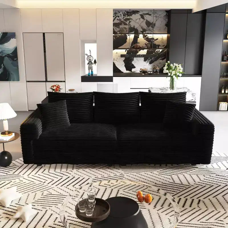 Modular Convertible Sectional Sofa, Deep Seat Couches with Soft Pillows, Modern Cloud Sofa for Living Room, Bedroom, or Apartment-Panipeachy