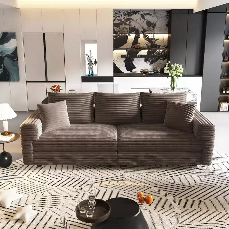 Modular Convertible Sectional Sofa, Deep Seat Couches with Soft Pillows, Modern Cloud Sofa for Living Room, Bedroom, or Apartment-Panipeachy