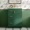 24 Small Bathroom Vanity Sink Combo with Storage, Wood Bathroom Cabinet with Drawers and Soft Closing Doors