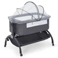 Bedside Bassinet Baby Bassinet for Baby, 3 in 1 Bedside Sleeper with Baby Co-Sleeper Travel Crib with Detachable Mosquito Net & Adjustable Height