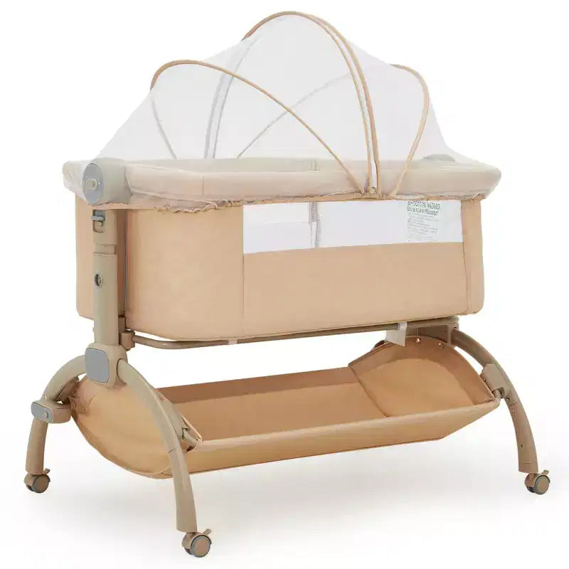 Bedside Bassinet Baby Bassinet for Baby, 3 in 1 Bedside Sleeper with Baby Co-Sleeper Travel Crib with Detachable Mosquito Net & Adjustable Height