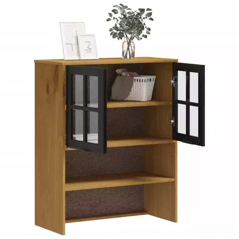 vidaXL FLAM Top for Highboard with Glass Doors Solid Wood Pine