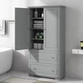 CASAINC Wide Bathroom Storage Cabinet, Freestanding Unit with Two Drawers and Adjustable Shelf