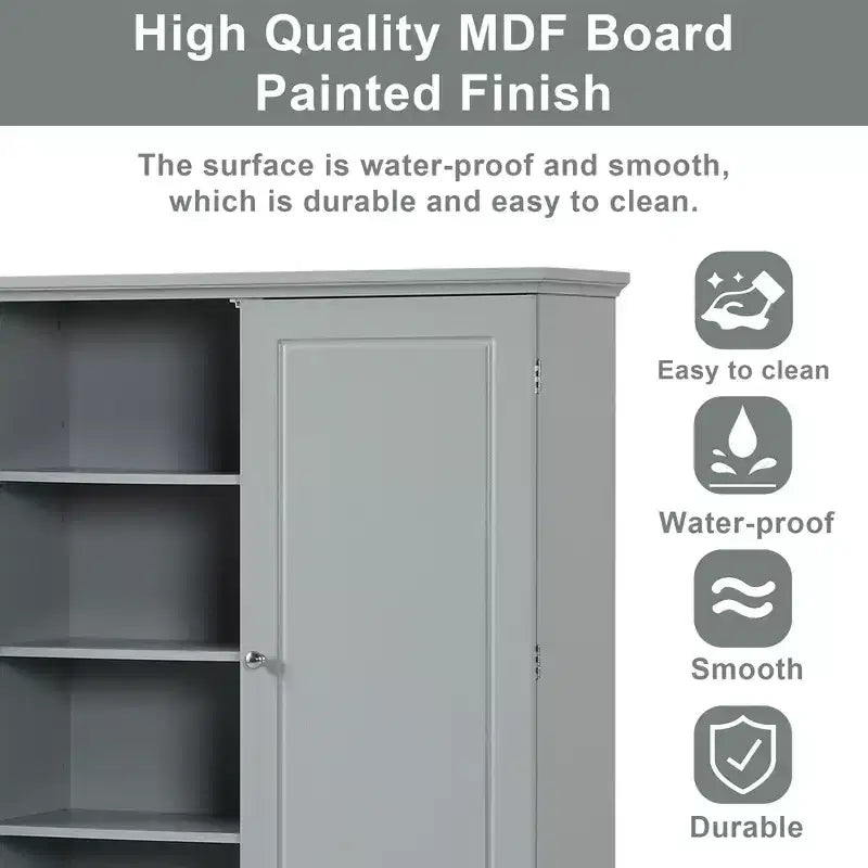 CASAINC Wide Bathroom Storage Cabinet, Freestanding Unit with Two Drawers and Adjustable Shelf