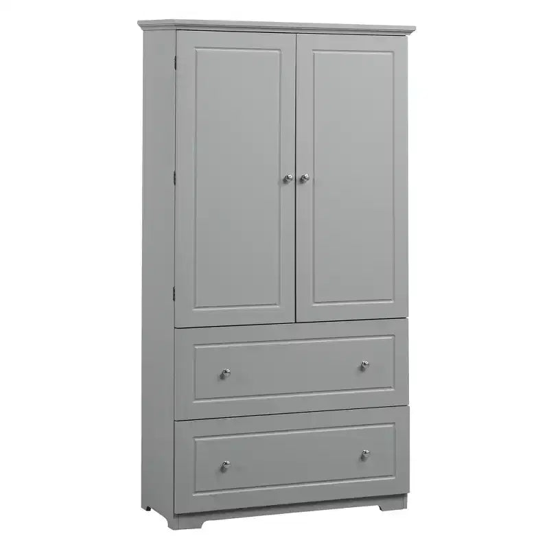 CASAINC Wide Bathroom Storage Cabinet, Freestanding Unit with Two Drawers and Adjustable Shelf