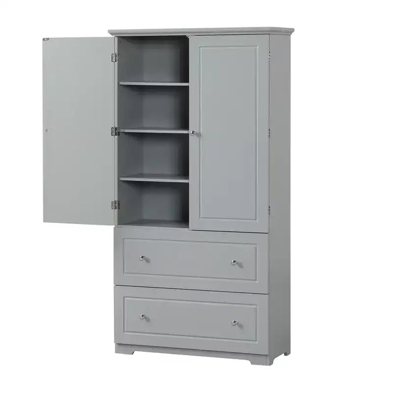 CASAINC Wide Bathroom Storage Cabinet, Freestanding Unit with Two Drawers and Adjustable Shelf