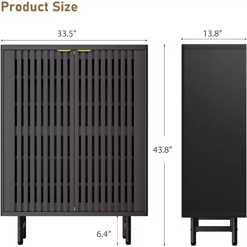 6-Tier Shoe Cabinet with Doors, Wood Shoe Storage Organizer for 24 Pairs, Modern Farmhouse Entryway Hallway Furniture, Hidden Storage Cabine