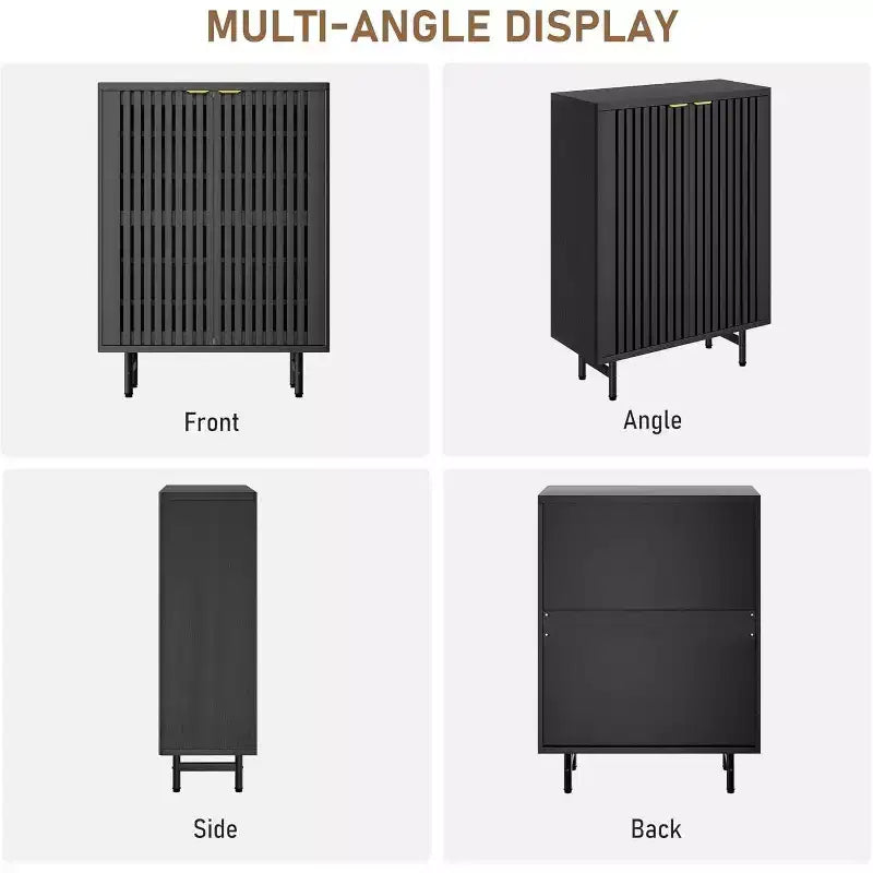 6-Tier Shoe Cabinet with Doors, Wood Shoe Storage Organizer for 24 Pairs, Modern Farmhouse Entryway Hallway Furniture, Hidden Storage Cabine