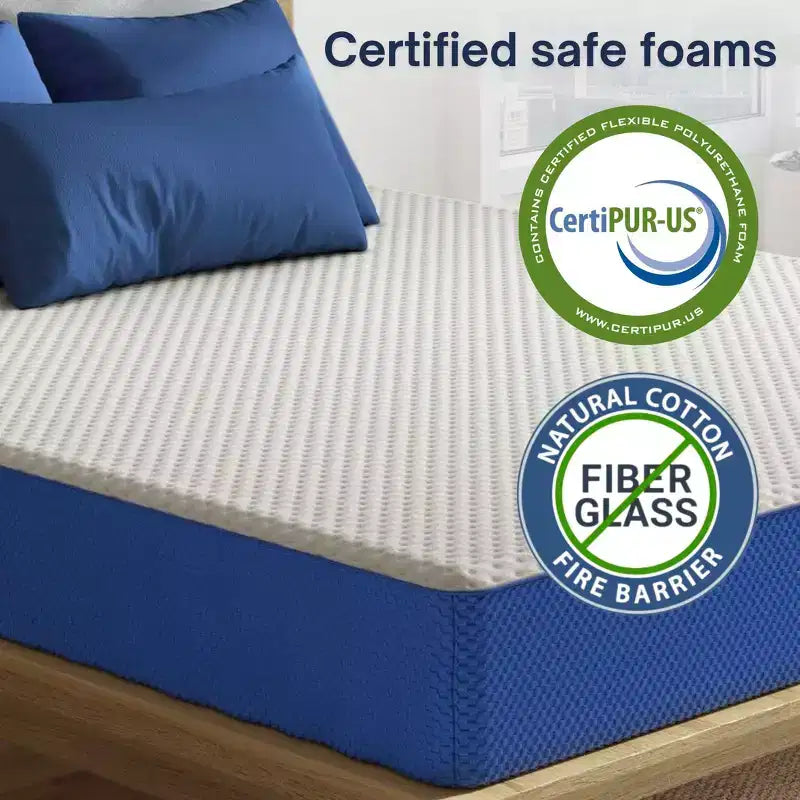 Boyd Sleep 8 Memory Foam Spring Hybrid Mattress - Medium Firm, Cooling Gel Foam