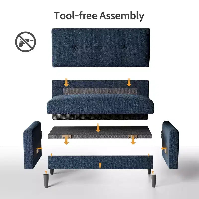 Dyonery 50 Small Loveseat Sofa, Small Couch for Living Room, Bedroom, Comfy Love Seat with Deep Seat Spring Cushion