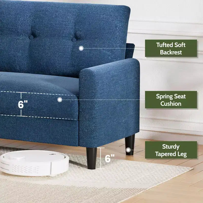 Dyonery 50 Small Loveseat Sofa, Small Couch for Living Room, Bedroom, Comfy Love Seat with Deep Seat Spring Cushion