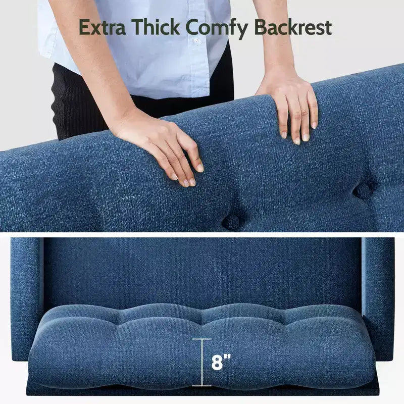 Dyonery 50 Small Loveseat Sofa, Small Couch for Living Room, Bedroom, Comfy Love Seat with Deep Seat Spring Cushion