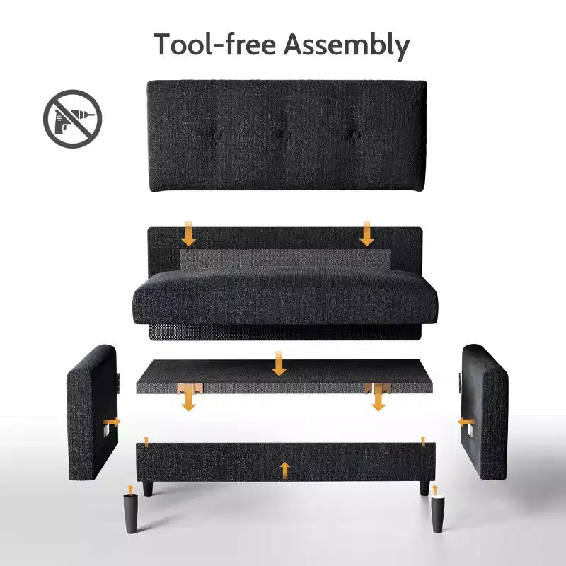 Dyonery 50 Small Loveseat Sofa, Small Couch for Living Room, Bedroom, Comfy Love Seat with Deep Seat Spring Cushion