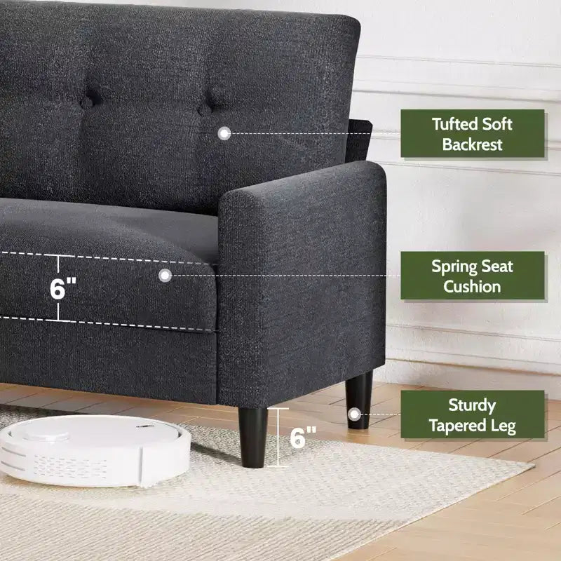Dyonery 50 Small Loveseat Sofa, Small Couch for Living Room, Bedroom, Comfy Love Seat with Deep Seat Spring Cushion