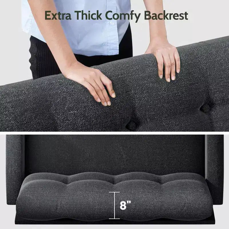 Dyonery 50 Small Loveseat Sofa, Small Couch for Living Room, Bedroom, Comfy Love Seat with Deep Seat Spring Cushion
