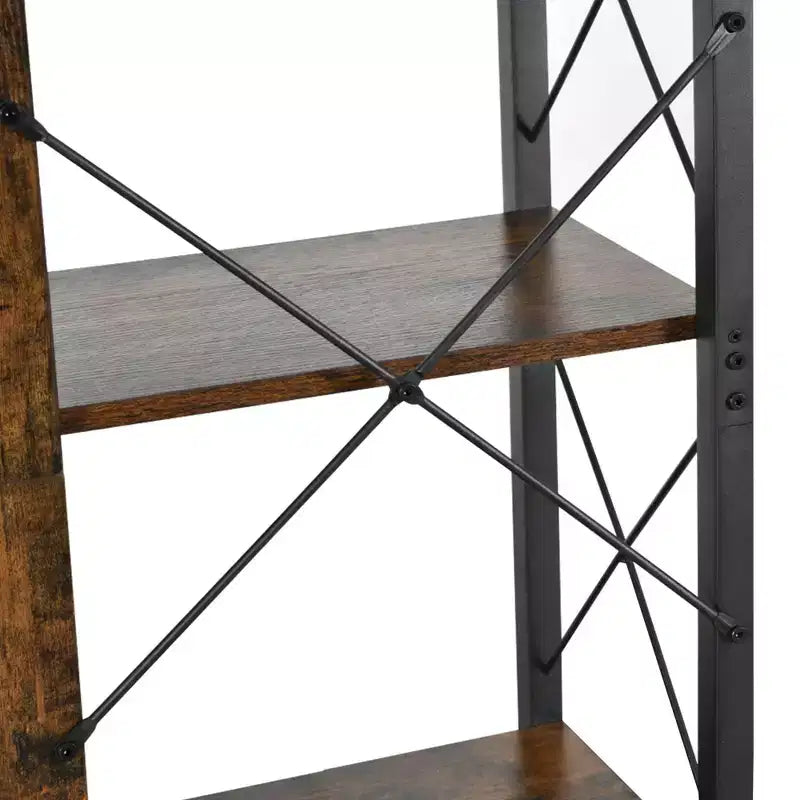 70.8in Tall Bookshelf And Bookcase Industrial 5 Tier Large Bookshelves Standing Tree Book Shelves Organizer Wide Display Rack