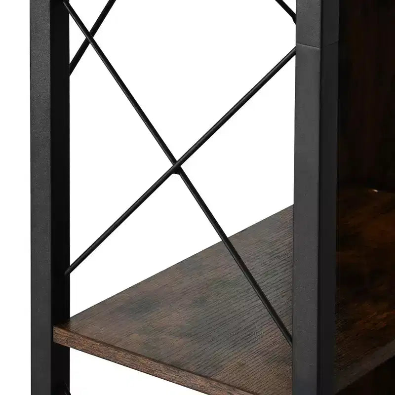 70.8in Tall Bookshelf And Bookcase Industrial 5 Tier Large Bookshelves Standing Tree Book Shelves Organizer Wide Display Rack