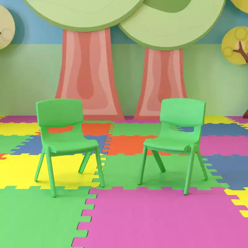 Flash Furniture 2 Pack Plastic Stackable School Chair with 10.5 Seat Height