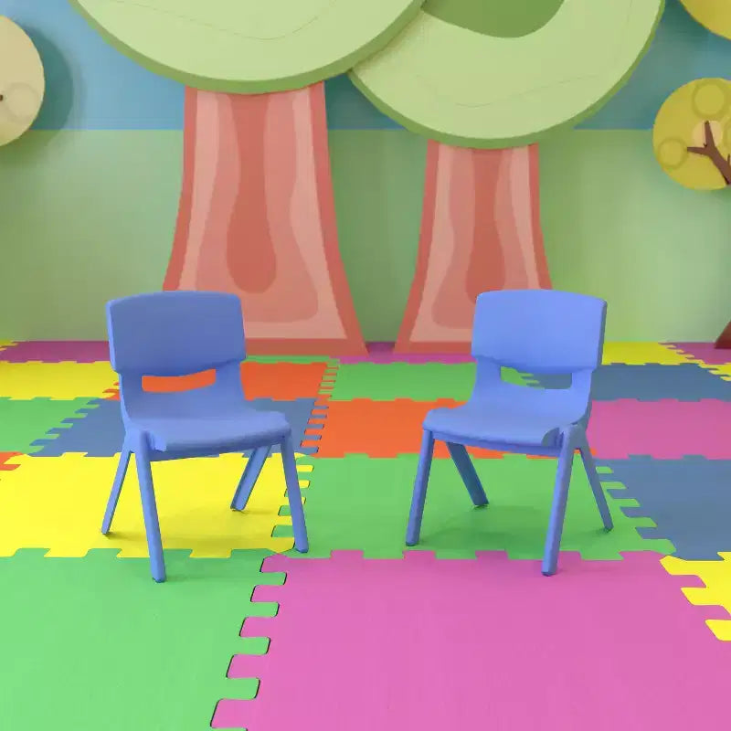 Flash Furniture 2 Pack Plastic Stackable School Chair with 10.5 Seat Height