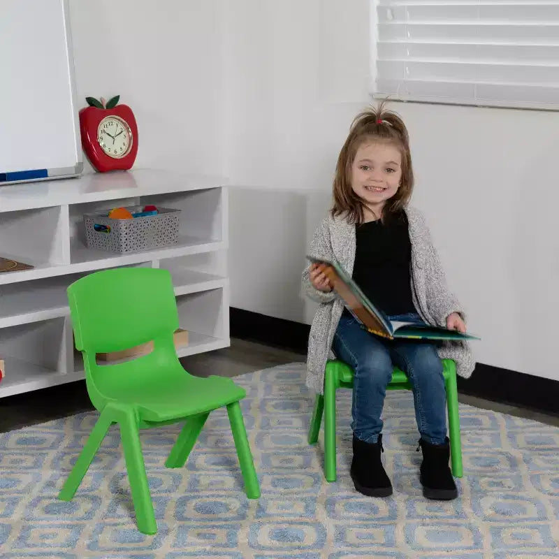 Flash Furniture 2 Pack Plastic Stackable School Chair with 10.5 Seat Height