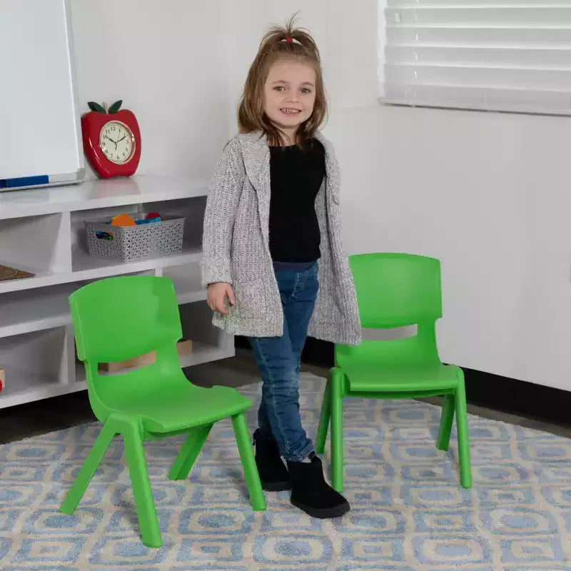 Flash Furniture 2 Pack Plastic Stackable School Chair with 10.5 Seat Height