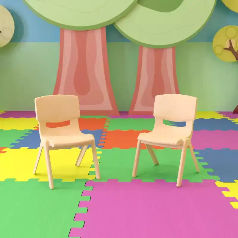 Flash Furniture 2 Pack Plastic Stackable School Chair with 10.5 Seat Height