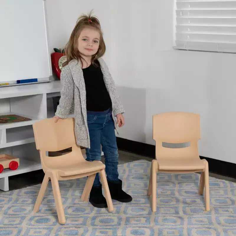 Flash Furniture 2 Pack Plastic Stackable School Chair with 10.5 Seat Height
