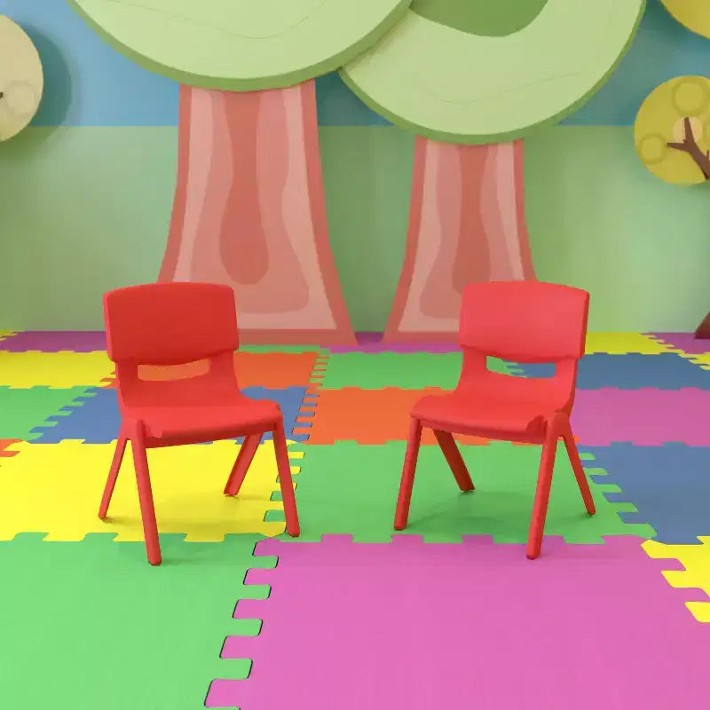 Flash Furniture 2 Pack Plastic Stackable School Chair with 10.5 Seat Height