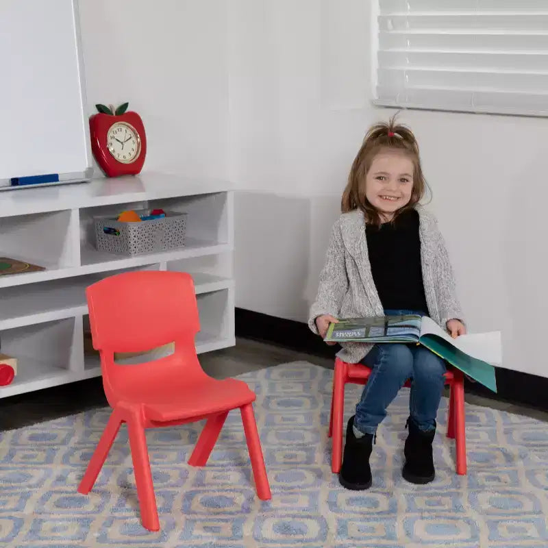 Flash Furniture 2 Pack Plastic Stackable School Chair with 10.5 Seat Height