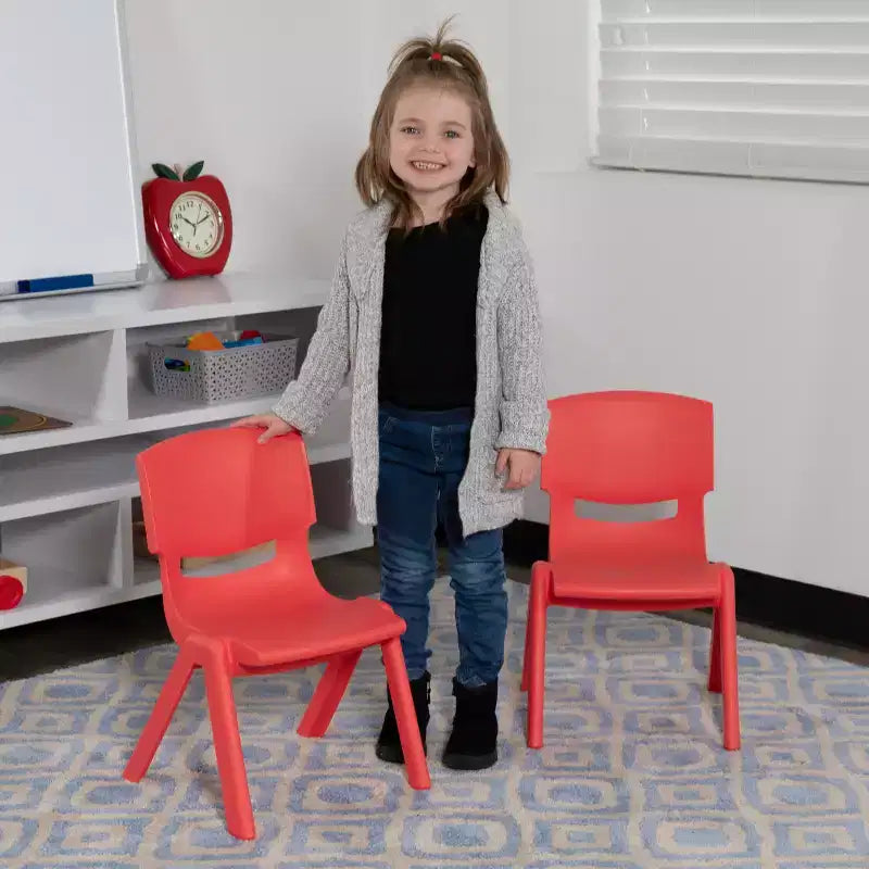 Flash Furniture 2 Pack Plastic Stackable School Chair with 10.5 Seat Height