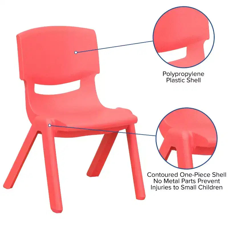 Flash Furniture 2 Pack Plastic Stackable School Chair with 10.5 Seat Height