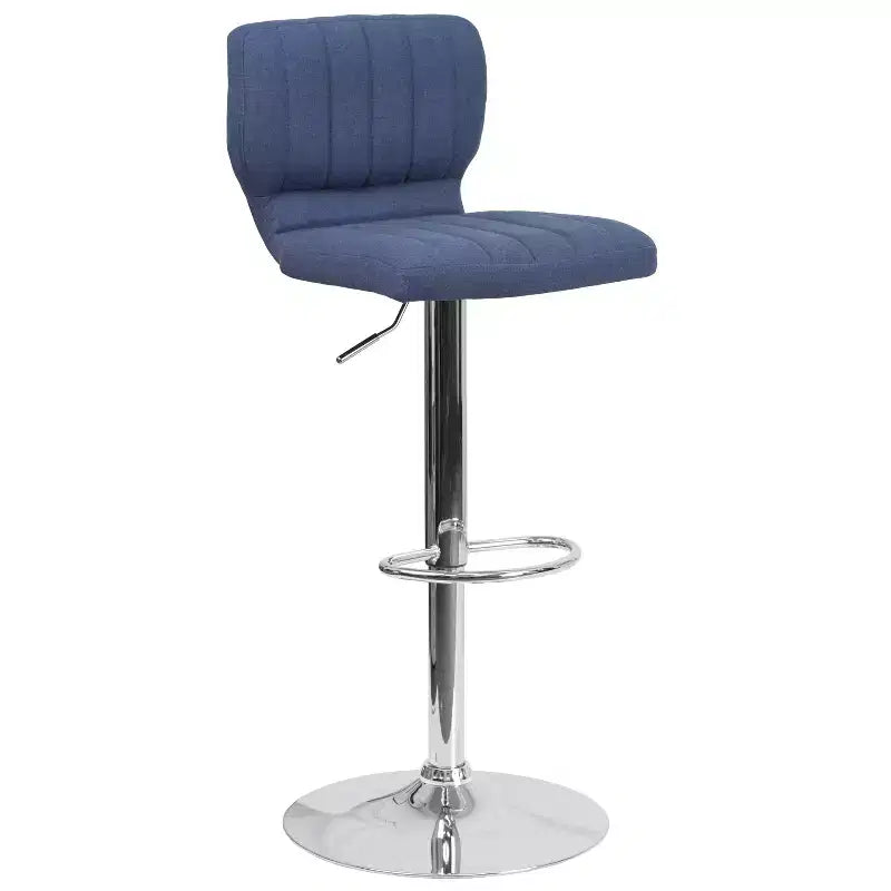Flash Furniture Contemporary Vinyl Adjustable Height Barstool with Vertical Stitch Back and Chrome Base