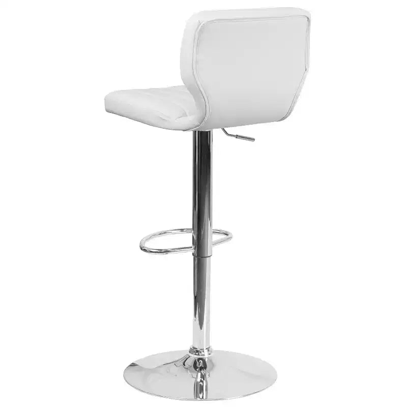 Flash Furniture Contemporary Vinyl Adjustable Height Barstool with Vertical Stitch Back and Chrome Base