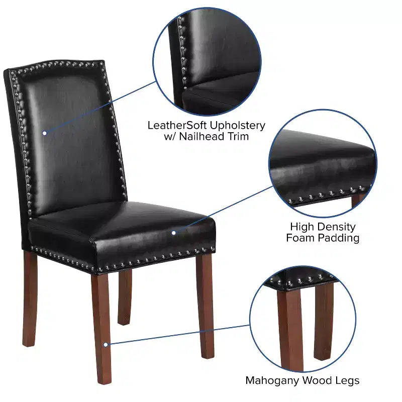 Flash Furniture HERCULES Hampton Hill Series Parsons Chair with Accent Nail Trim