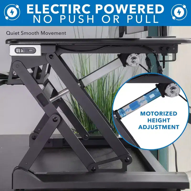 Mount-It! Electric Stand Up Desk Converter with Dual Monitor Arm, Motorized Standing Desk Riser with Monitor Mount for 2 Screens max 32, Large 47