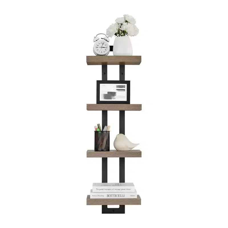 36 x 11 4 Tier Ladder Bracket Floating Wall Shelf Unit - Danya B.
