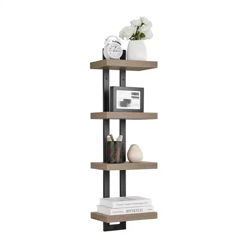 36 x 11 4 Tier Ladder Bracket Floating Wall Shelf Unit - Danya B.