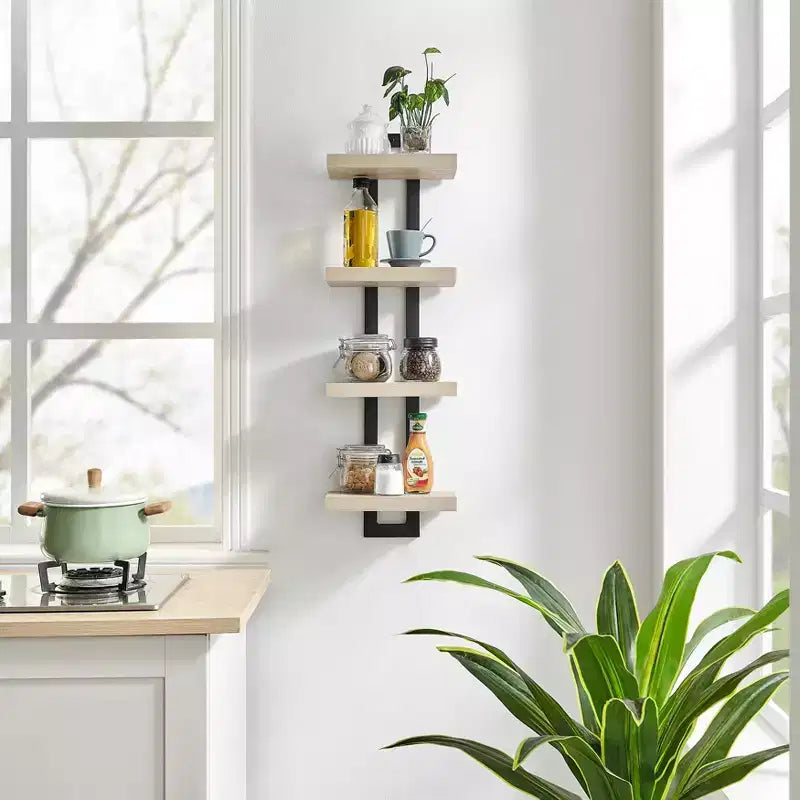 36 x 11 4 Tier Ladder Bracket Floating Wall Shelf Unit - Danya B.