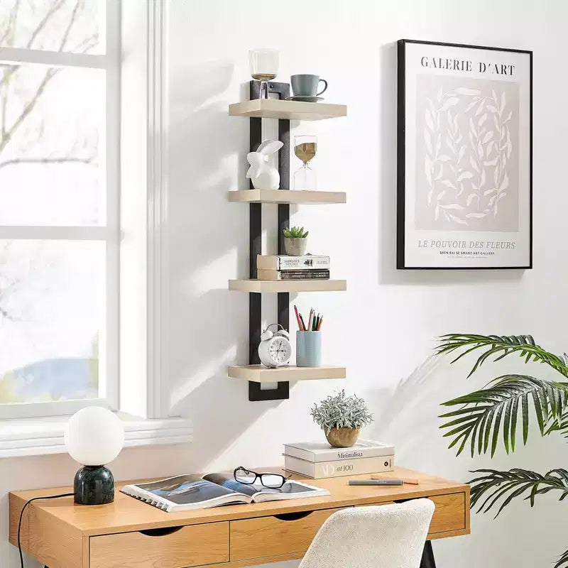 36 x 11 4 Tier Ladder Bracket Floating Wall Shelf Unit - Danya B.