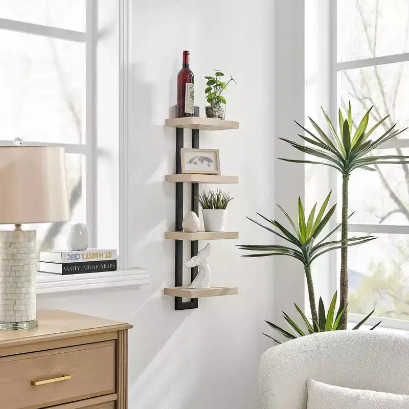 36 x 11 4 Tier Ladder Bracket Floating Wall Shelf Unit - Danya B.